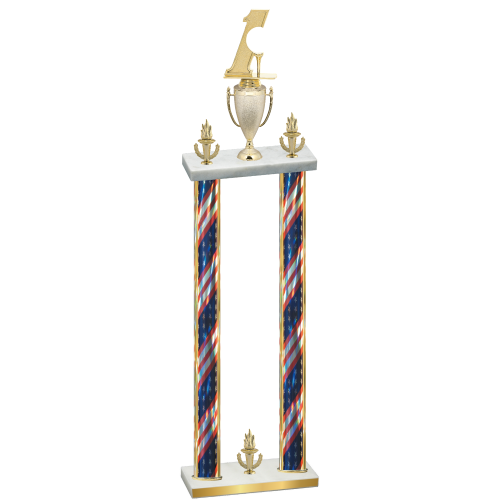 Double Flag USA Victory Golf Trophy