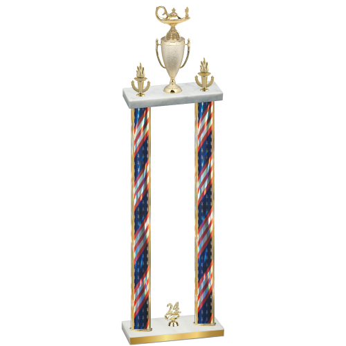 Double Flag USA Year Academics Trophy