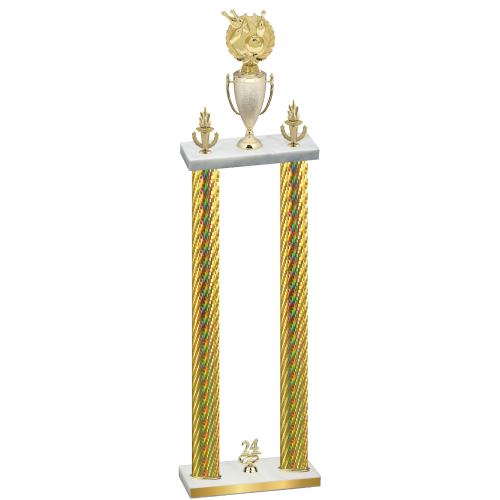 Double Gold Carbon Fiber Year Bowling Trophy
