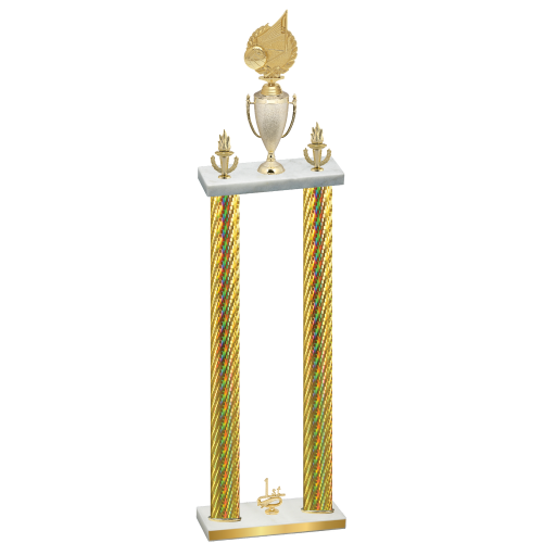 Double Gold Carbon Fiber First Place Volleyball Trophy
