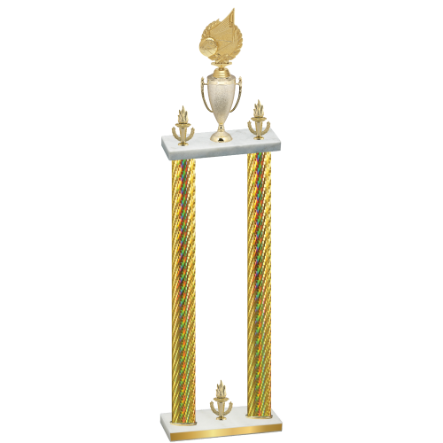 Double Gold Carbon Fiber Victory Volleyball Trophy