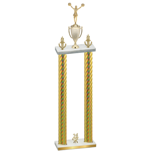 Double Gold Carbon Fiber Year Cheerleading Trophy