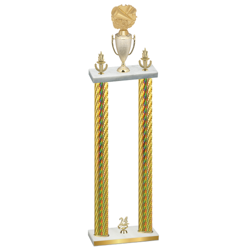 Double Gold Carbon Fiber Year Cheerleading Trophy