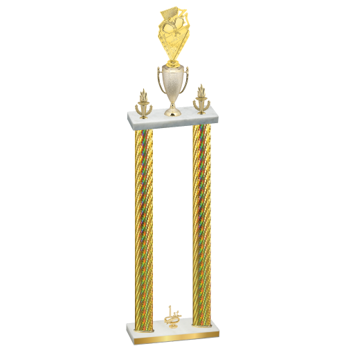 Double Gold Carbon Fiber First Place Pickleball Trophy