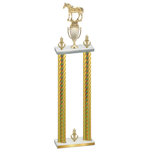 Double Gold Carbon Fiber Victory Horses Trophy