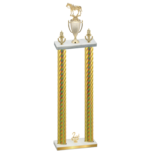 Double Gold Carbon Fiber Second Place Horses Trophy