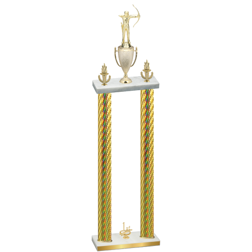 Double Gold Carbon Fiber First Place Archery Trophy
