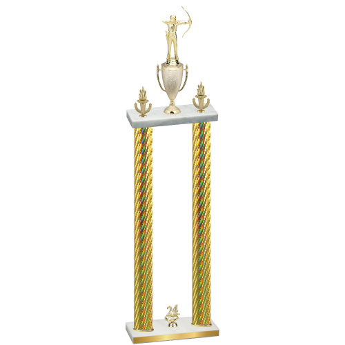 Double Gold Carbon Fiber Year Archery Trophy
