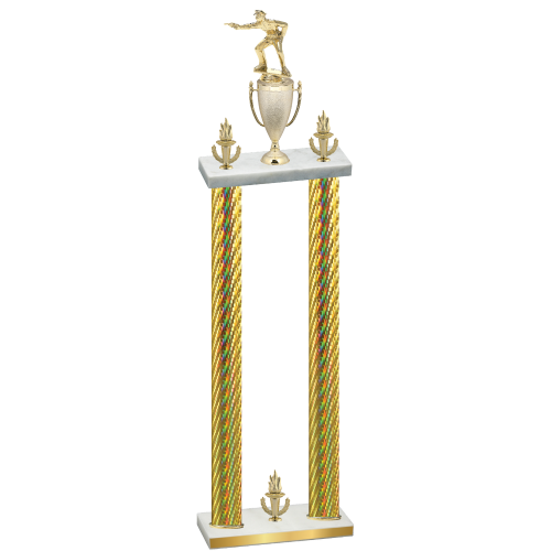 Double Gold Carbon Fiber Victory Shooter Trophy