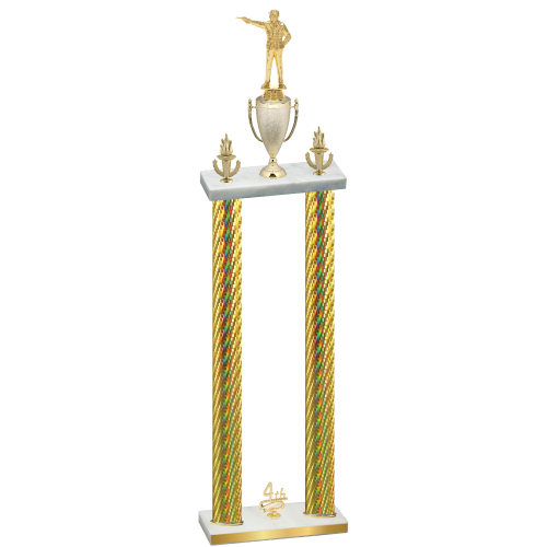 Double Gold Carbon Fiber Fourth Place Shooter Trophy