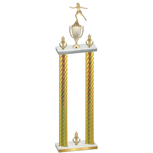 Double Gold Carbon Fiber Victory Skater Trophy