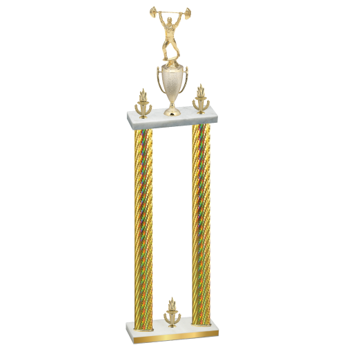 Double Gold Carbon Fiber Victory Weights Trophy