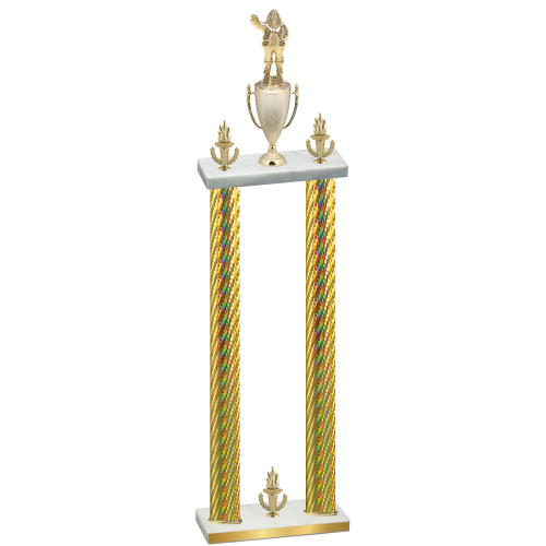 Double Gold Carbon Fiber Victory Holiday Trophy