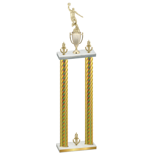 Double Gold Carbon Fiber Victory Basketball Trophy