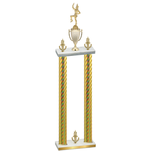Double Gold Carbon Fiber Victory Majorette Trophy