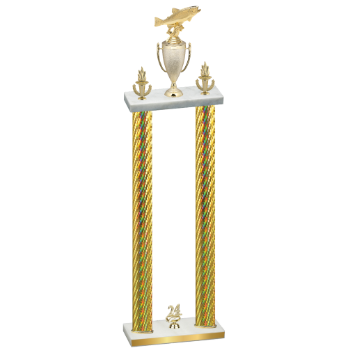 Double Gold Carbon Fiber Year Fishing Trophy