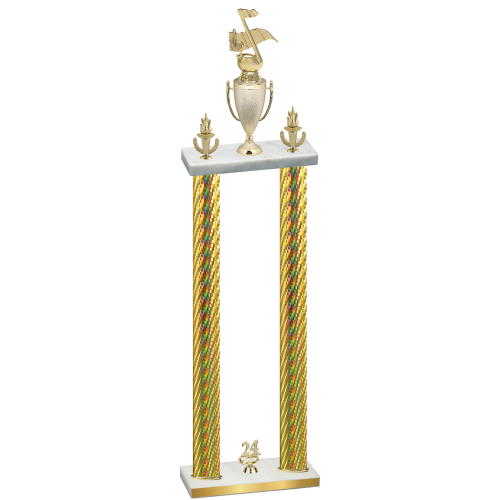 Double Gold Carbon Fiber Year Music Trophy