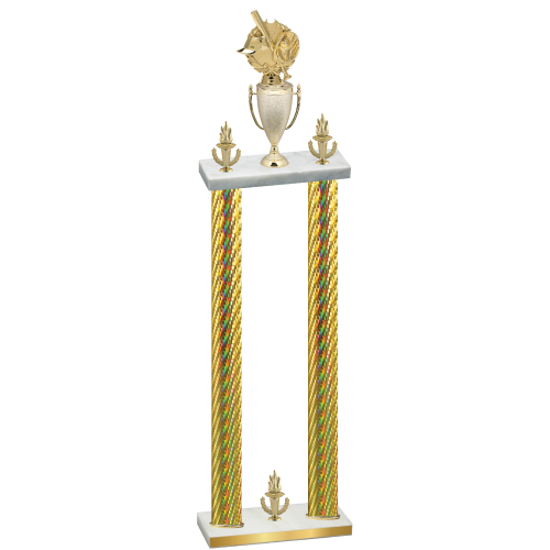Double Gold Carbon Fiber Victory Baseball Trophy
