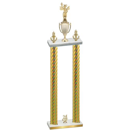Double Gold Carbon Fiber Year Academics Trophy