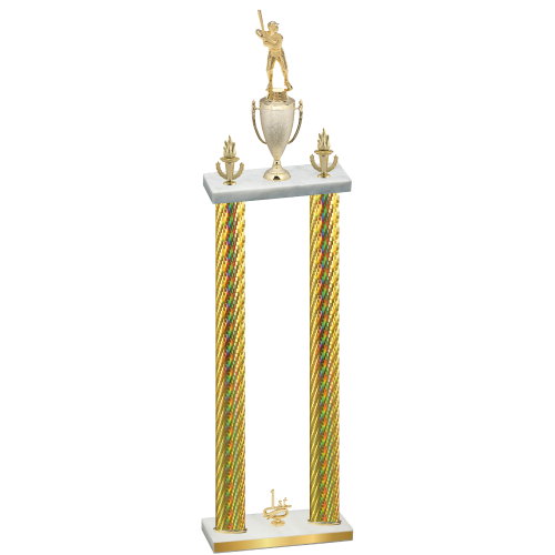 Double Gold Carbon Fiber First Place Baseball Trophy