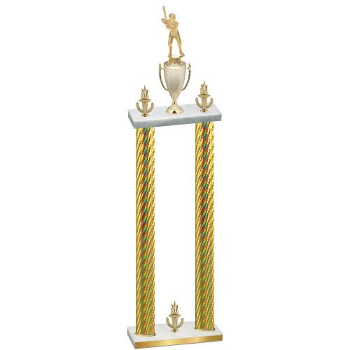 Double Gold Carbon Fiber Victory Baseball Trophy