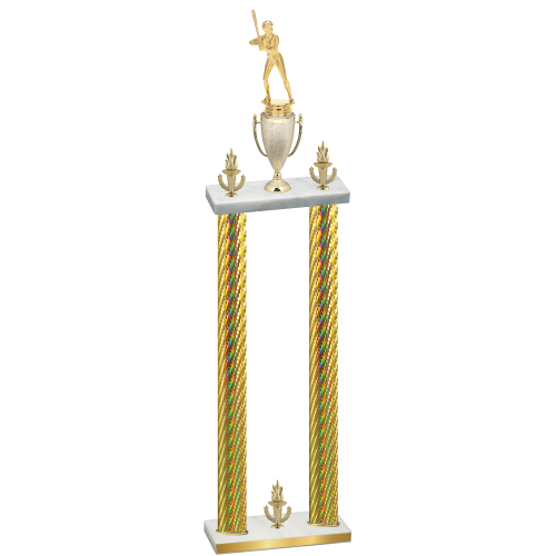 Double Gold Carbon Fiber Victory Softball Trophy