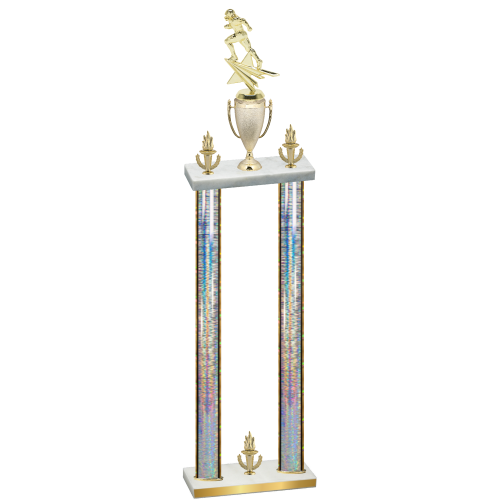 Double Silver Glacier Victory Football Trophy