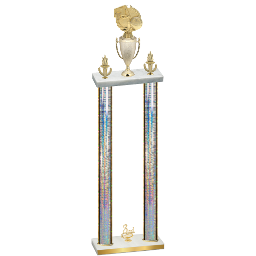 Double Silver Glacier Third Place Basketball Trophy