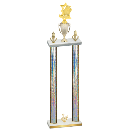 Double Silver Glacier Second Place Pickleball Trophy