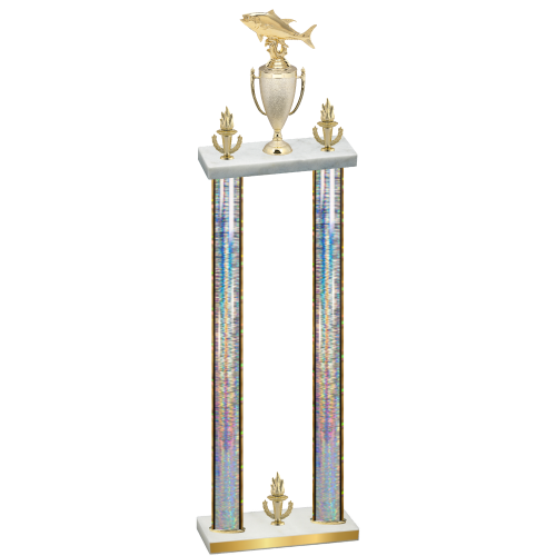 Double Silver Glacier Victory Fishing Trophy