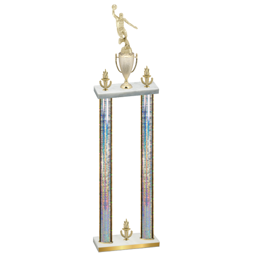 Double Silver Glacier Victory Basketball Trophy