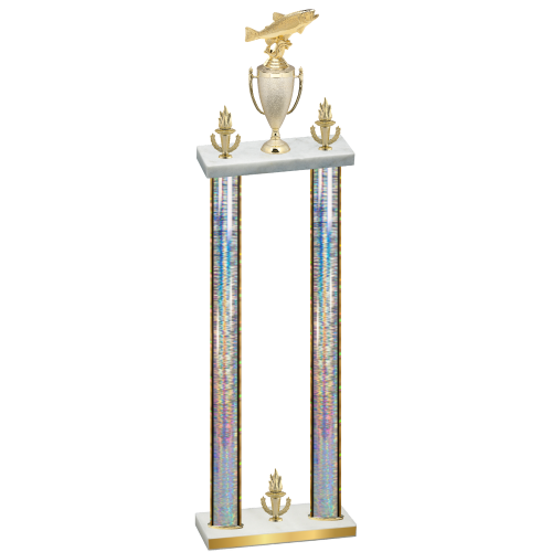 Double Silver Glacier Victory Fishing Trophy