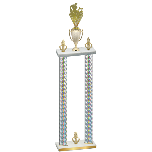 Double Silver Carbon Fiber Victory Rugby Trophy