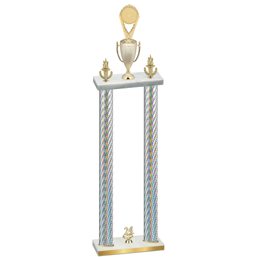 Double Silver Carbon Fiber Year Insert Trophy