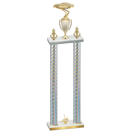 Double Silver Carbon Fiber First Place Cars Trophy