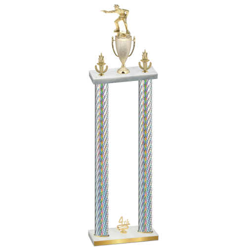 Double Silver Carbon Fiber Fourth Place Shooter Trophy