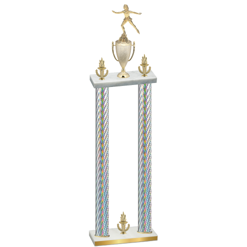 Double Silver Carbon Fiber Victory Skater Trophy