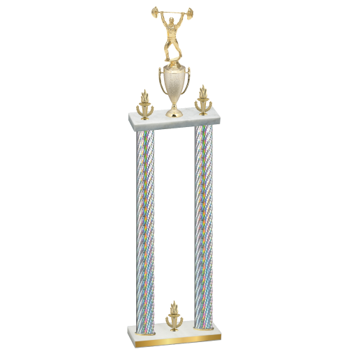 Double Silver Carbon Fiber Victory Weights Trophy