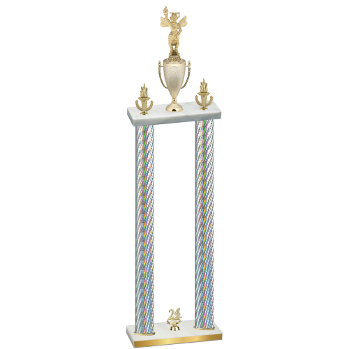 Double Silver Carbon Fiber Year Academics Trophy
