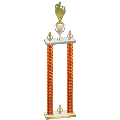 Double Orange Carbon Fiber Victory Rugby Trophy