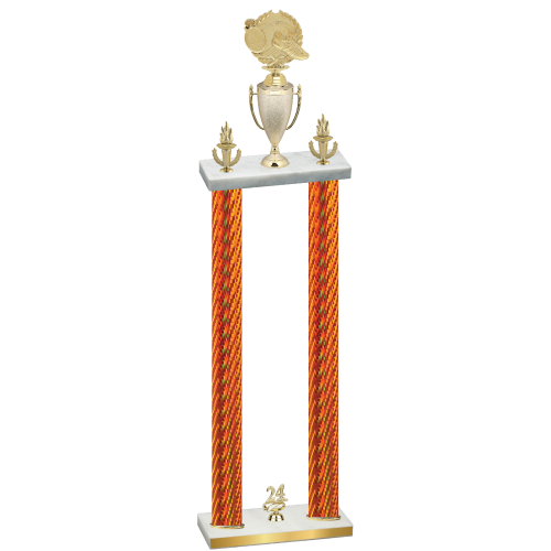 Double Orange Carbon Fiber Year Running Trophy