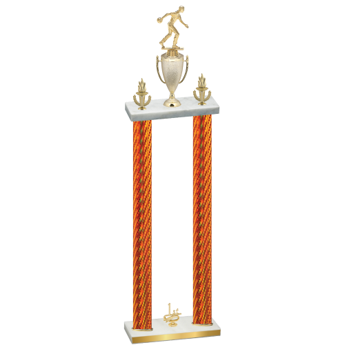 Double Orange Carbon Fiber First Place Bowling Trophy