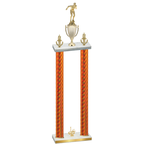 Double Orange Carbon Fiber First Place Swimming Trophy