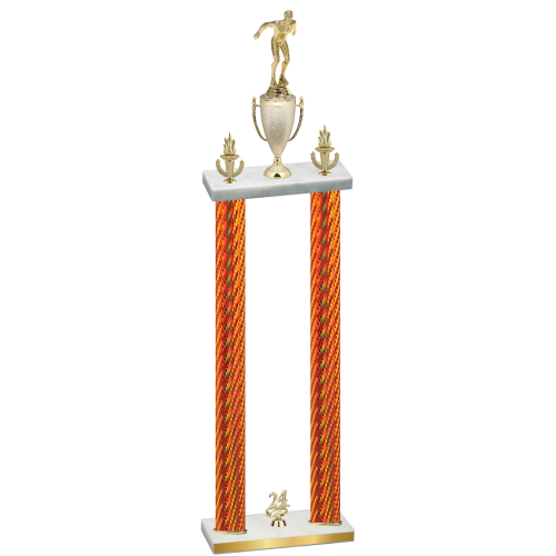 Double Orange Carbon Fiber Year Swimming Trophy