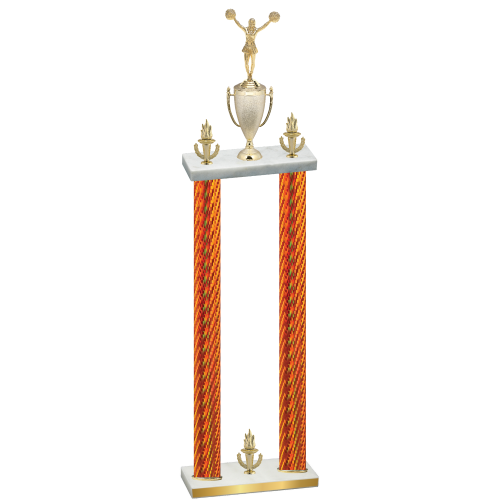 Double Orange Carbon Fiber Victory Cheerleading Trophy