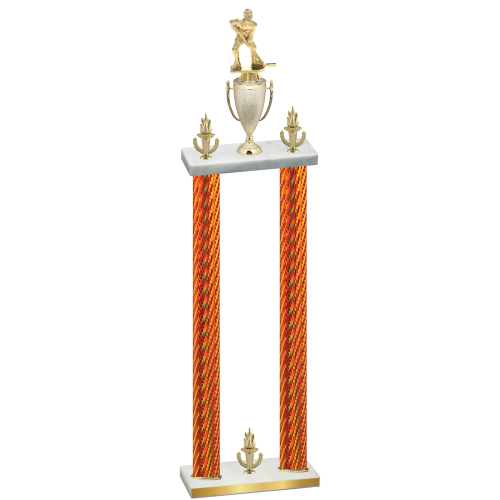Double Orange Carbon Fiber Victory Hockey Trophy