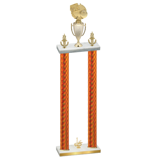 Double Orange Carbon Fiber First Place Basketball Trophy
