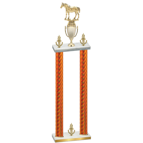 Double Orange Carbon Fiber Victory Horses Trophy