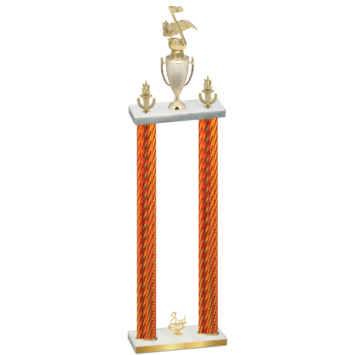 Double Orange Carbon Fiber Third Place Music Trophy