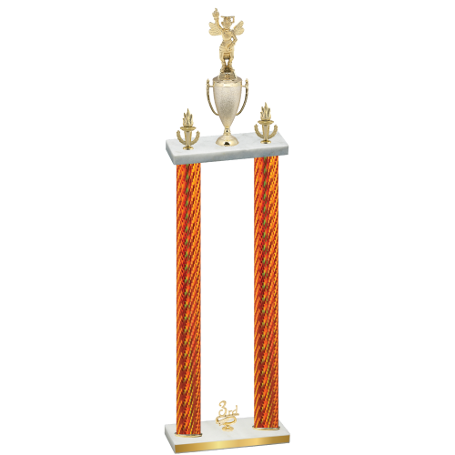 Double Orange Carbon Fiber Third Place Academics Trophy